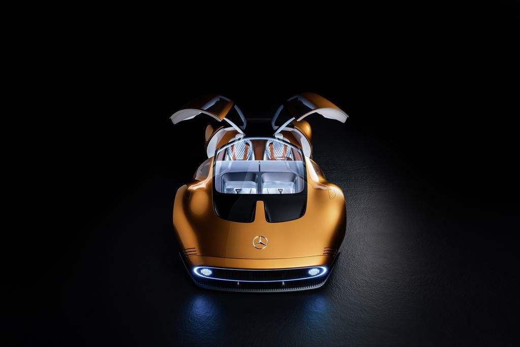 Mit dem Mercedes-Benz Vision One-Eleven präsentiert Mercedes-Benz eine neue Sportwagenstudie, die eine höchst dynamische Formensprache mit innovativer, vollelektrischer Antriebstechnologie kombiniert. Mercedes-Benz presents a new sports car study. The Vision One-Eleven combines a highly dynamic design language with innovative all-electric powertrain technology.