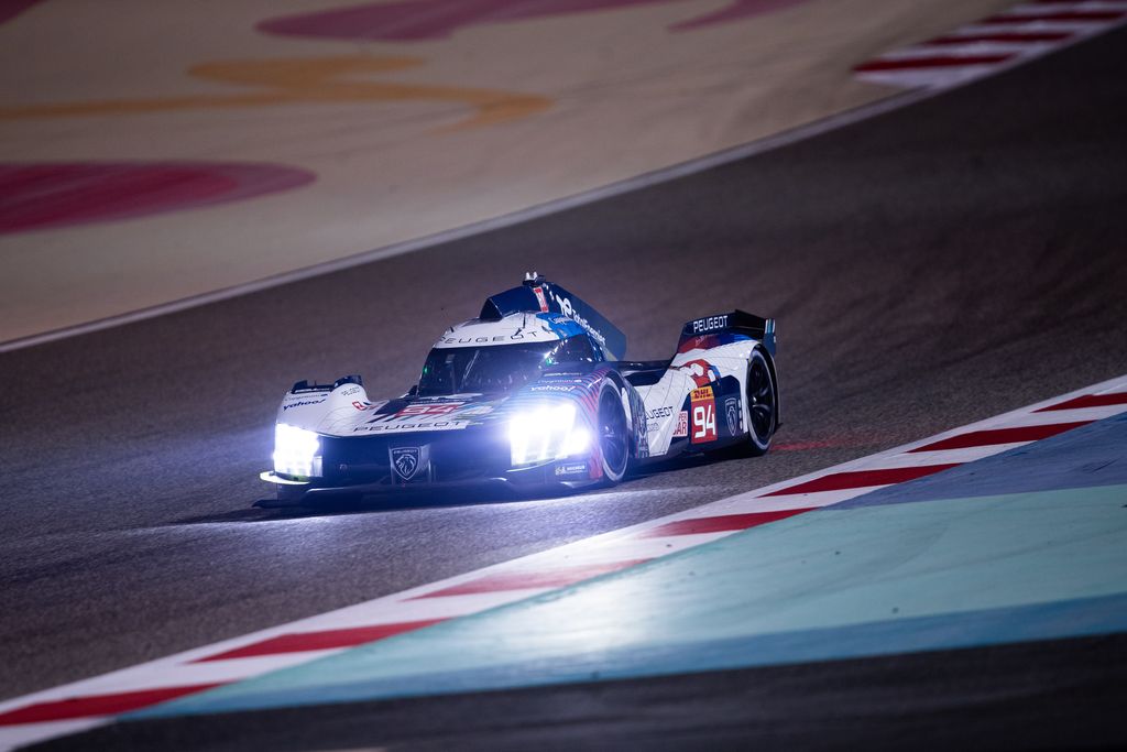 94 DUVAL Loic (fra), MENEZES Gustavo (usa), MULLER Nico (swi), Peugeot TotalEnergies, Peugeot 9x8, action during the Bapco Energies WEC 8 Hours of Bahrain 2023, 7th round of the 2023 FIA World Endurance Championship, from November 1 to 4, 2023 on the Bahrain International Circuit, in Sakhir, Bahrain - Photo Joao Filipe / DPPI